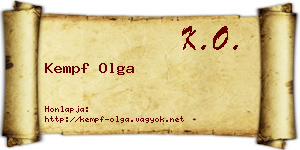 Kempf Olga névjegykártya
